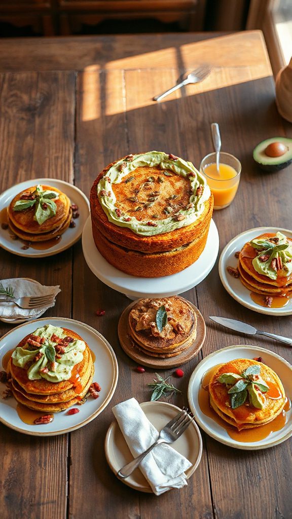 avocado pumpkin spice pancakes