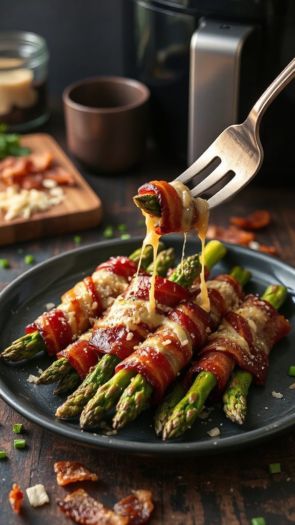 bacon wrapped cheesy asparagus delight