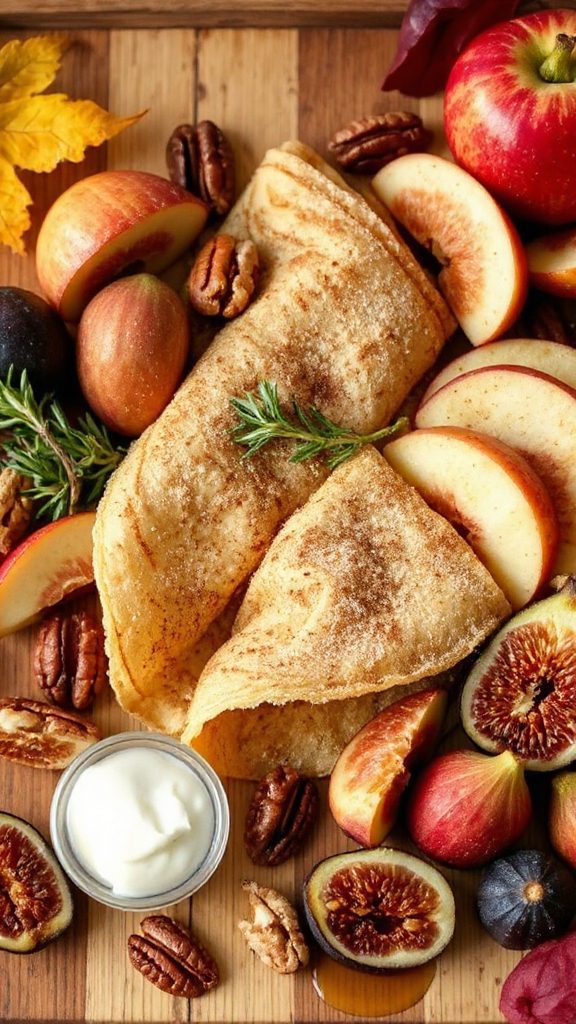 baked apple ricotta crepes