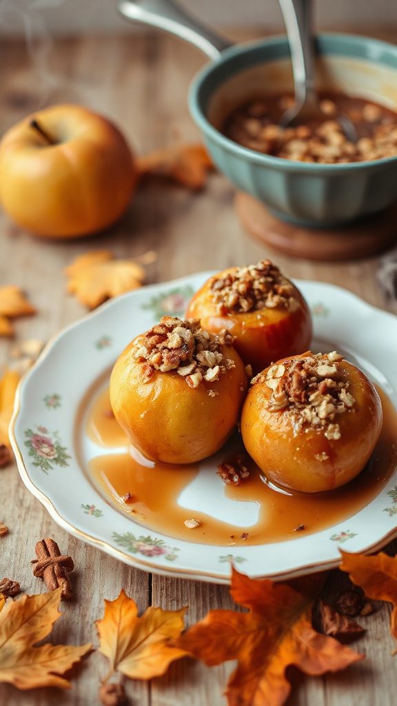 baked apples with oat topping