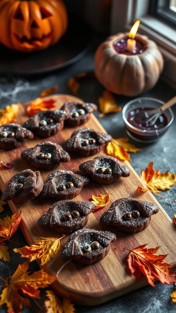 bat shaped halloween biscotti treats