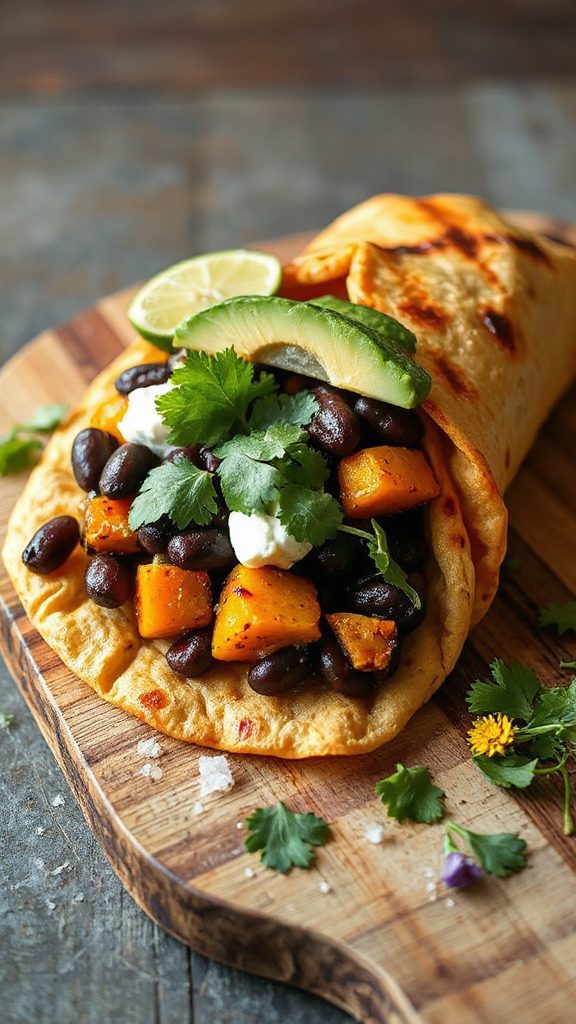 bbq black bean wrap