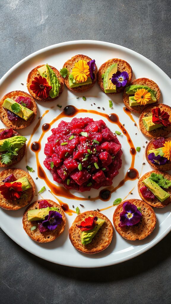 beet and avocado tartare