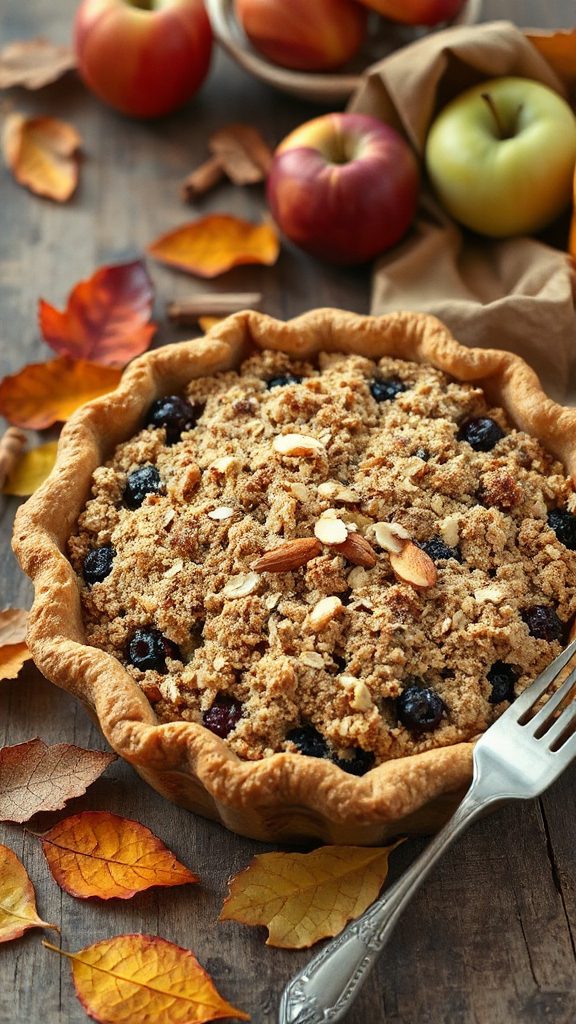 berry apple crumble pie