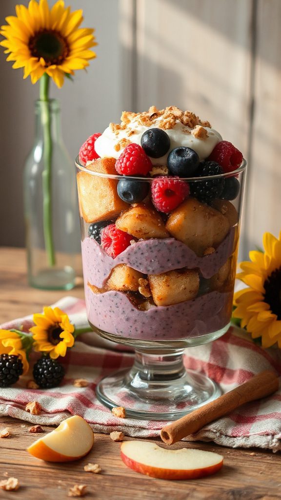 berry baked apple parfait