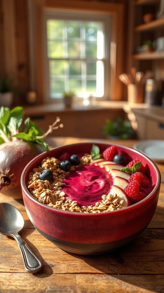 berry beet smoothie bowl