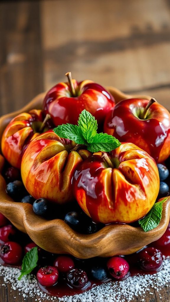 berry filled baked apple dessert