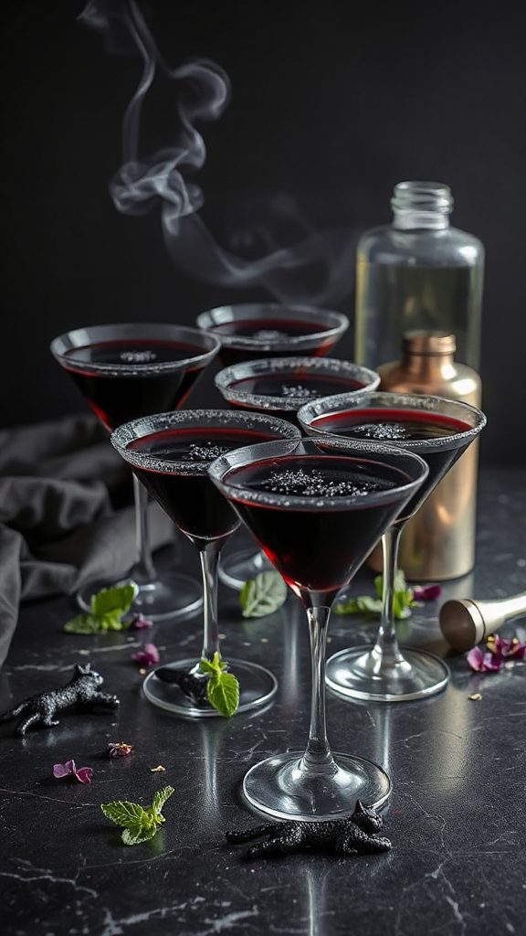 bewitching dark halloween cocktail