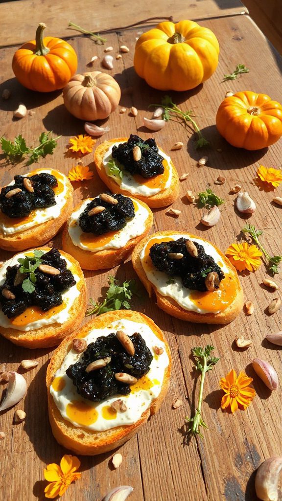 black garlic pumpkin ricotta spread