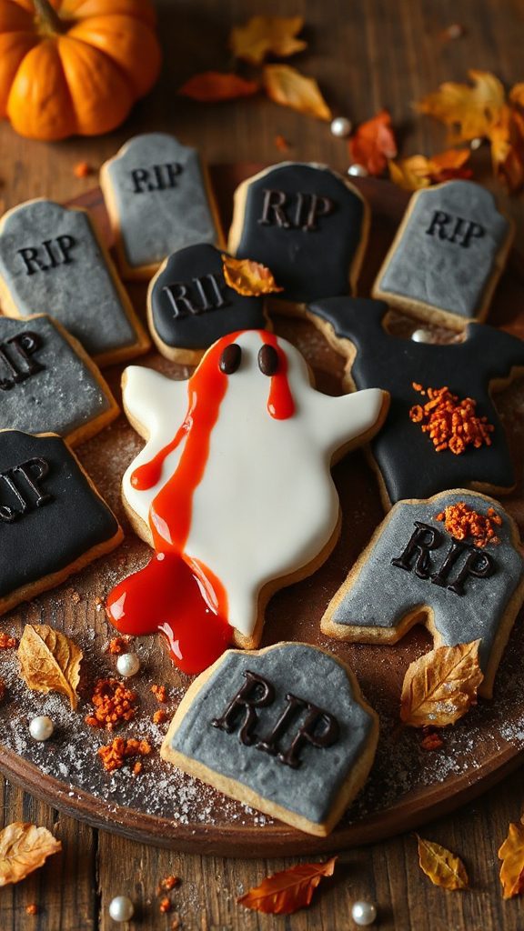 blood dripping halloween sugar cookies