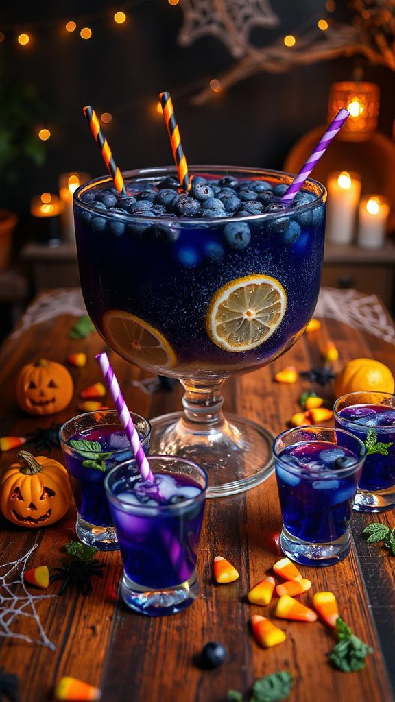 blueberry lemonade with garnish
