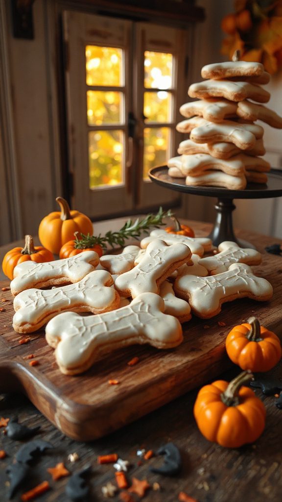 bone shaped halloween cookies