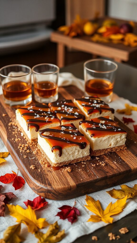 bourbon caramel cheesecake bars