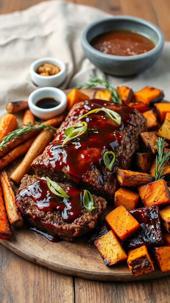 bourbon meatloaf with miso turnips