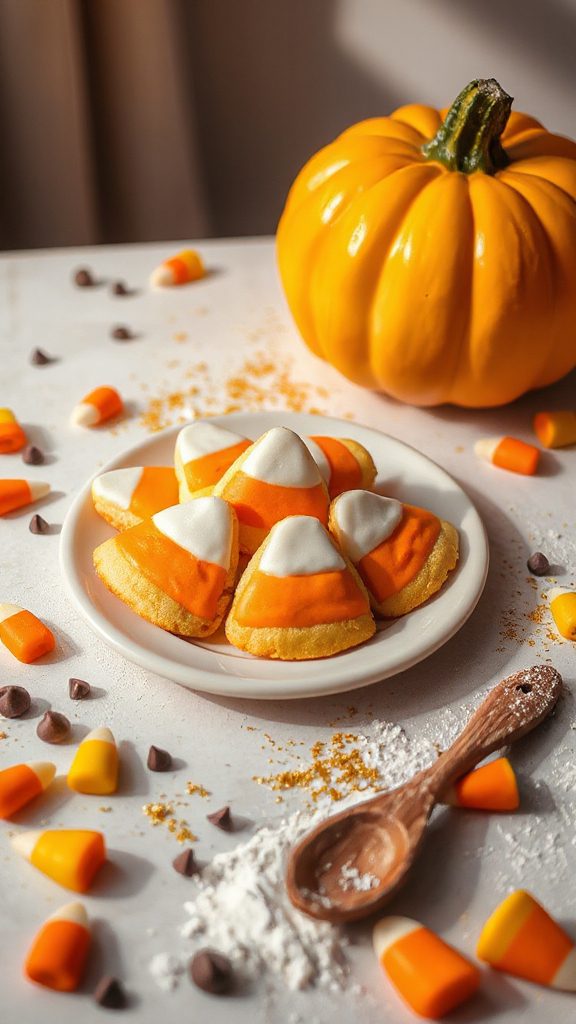 candy corn halloween cookies