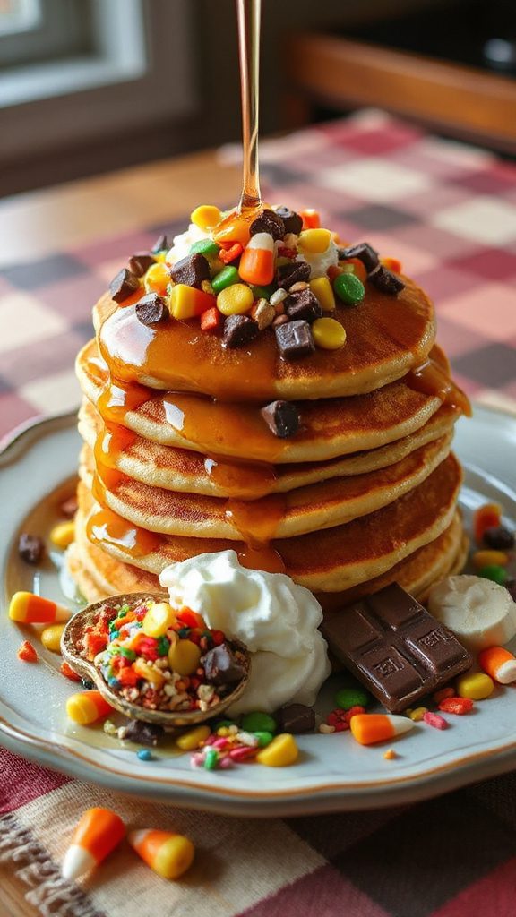 candy infused breakfast pancakes