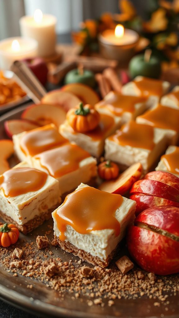 caramel apple cheesecake bars