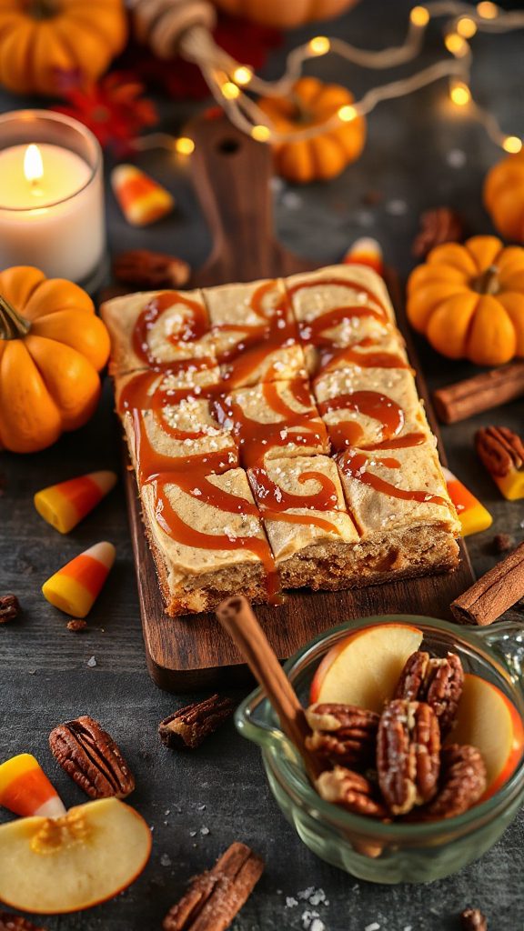 caramel apple cheesecake bars