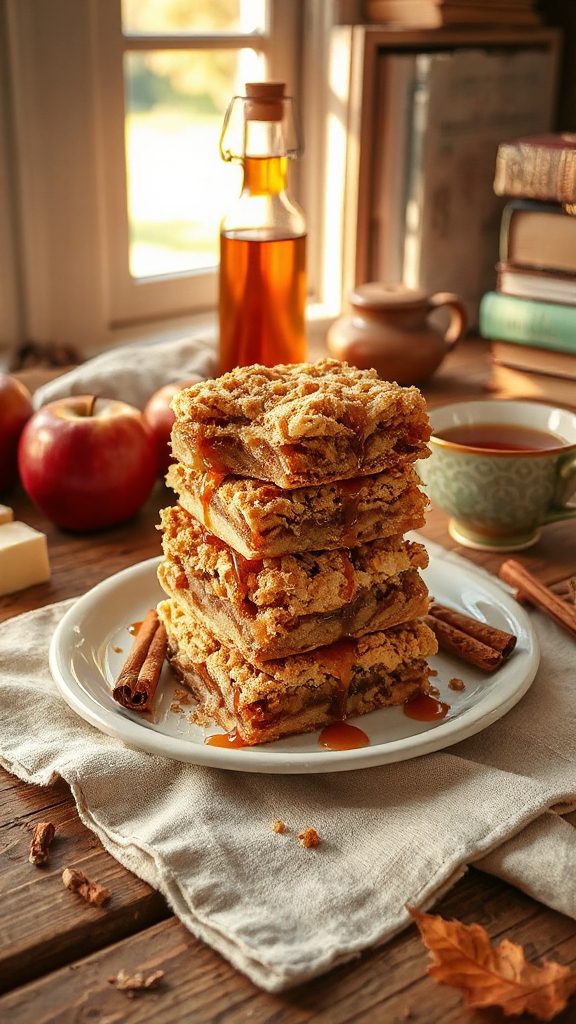caramel apple cider bars