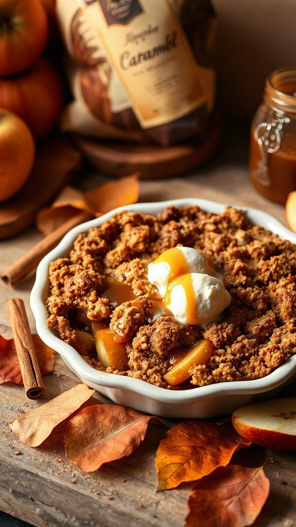 caramel apple crumble dessert