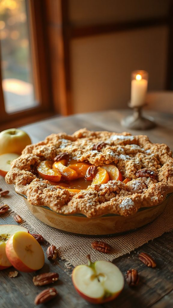 caramel apple crumble pie