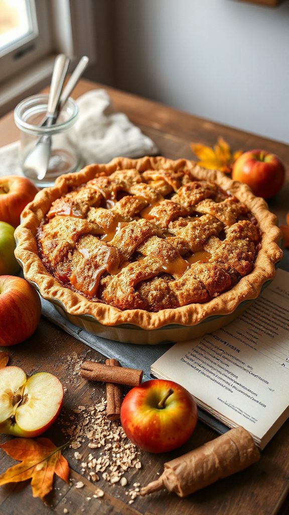 caramel apple crumble pie