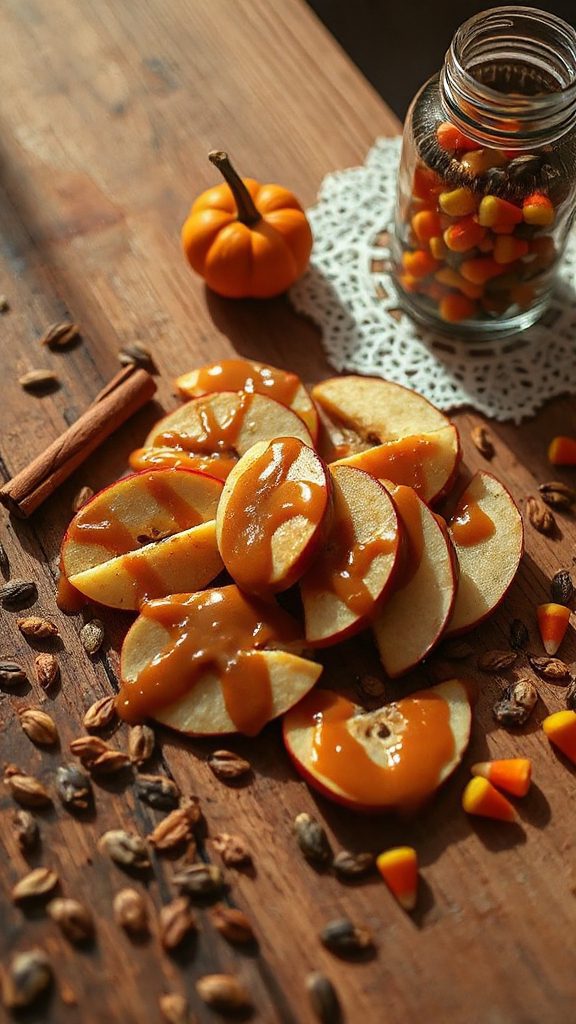 caramel coated apple slices