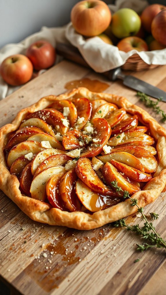 caramelized apple leek tart