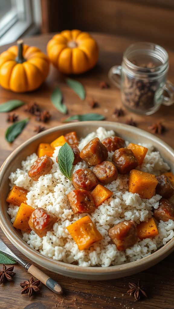 cauliflower rice with sausage
