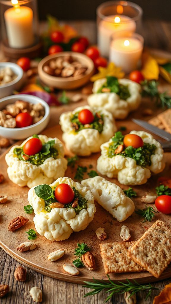 cauliflower salad in lettuce