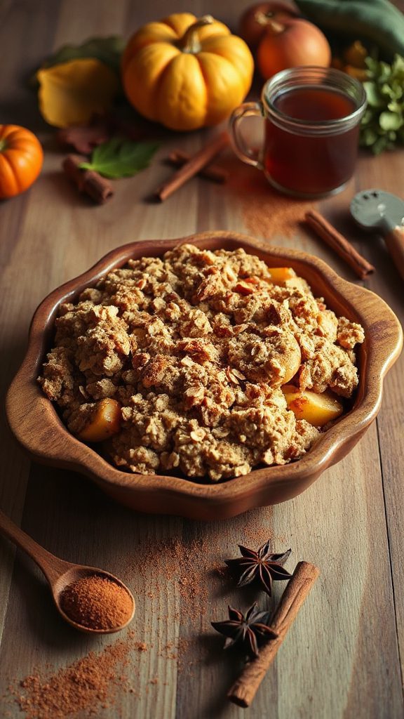 chai spiced apple crisp dessert