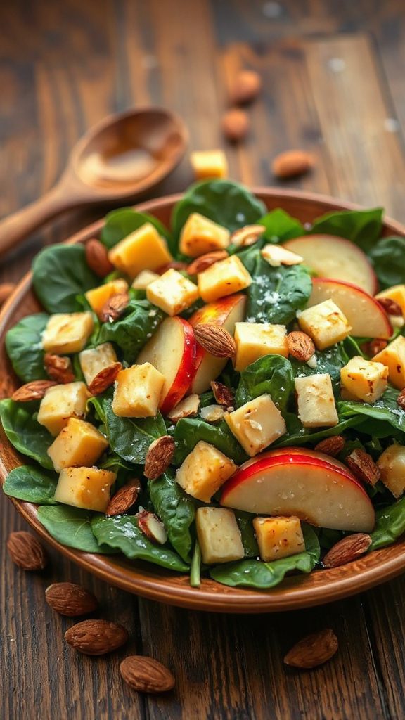 cheddar apple spinach salad