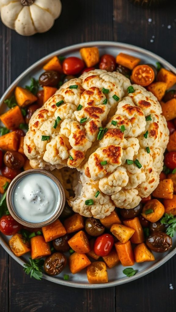 cheesy cauliflower halloween dish