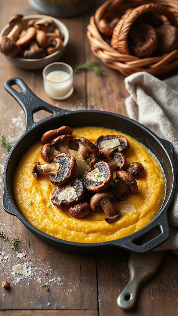 cheesy polenta mushroom bake
