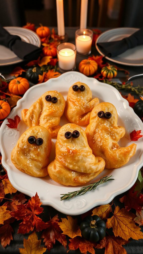 cheesy puff pastry ghosts