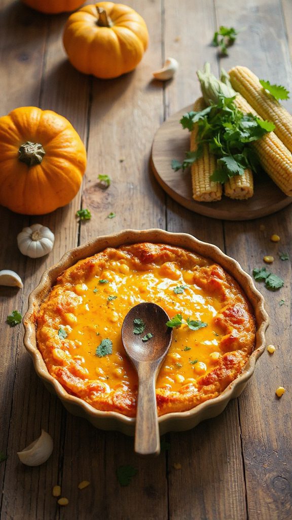 cheesy pumpkin corn bake