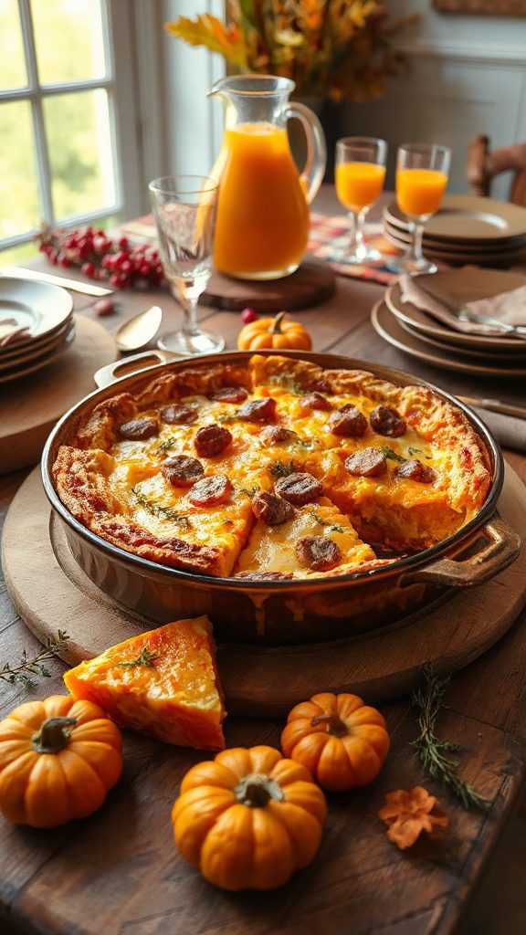 cheesy pumpkin sausage strata