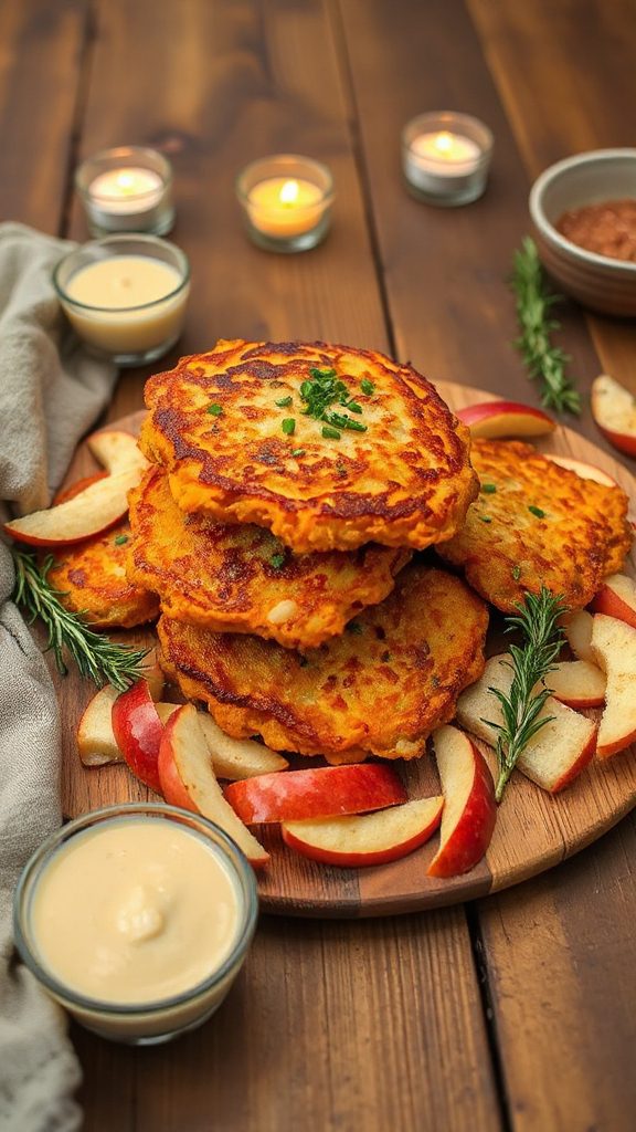 cheesy sweet potato latkes