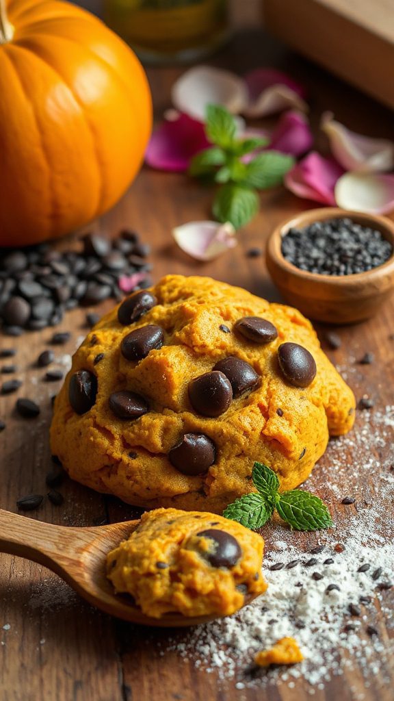 chewy pumpkin chocolate cookies