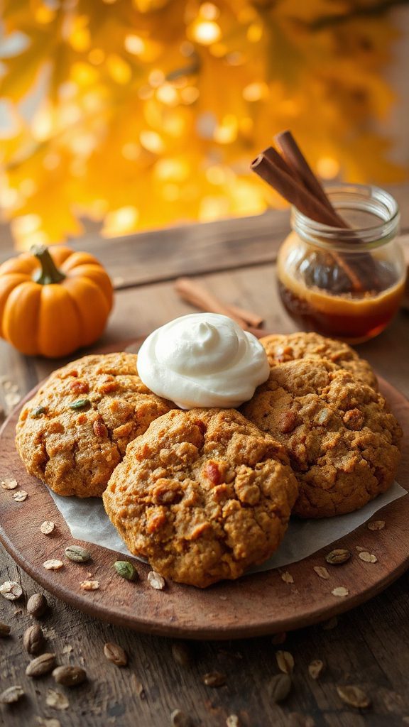 chewy pumpkin oatmeal cookies
