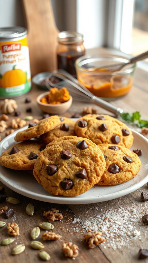 chewy pumpkin protein cookies