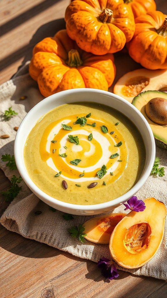 chilled avocado pumpkin soup