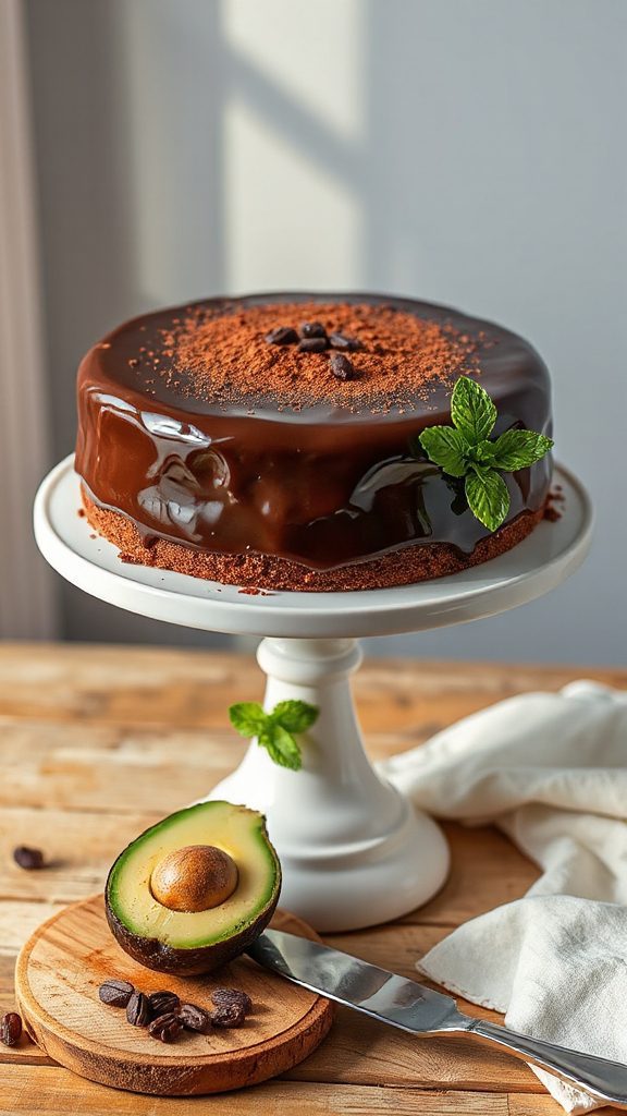 chocolate avocado mousse cake