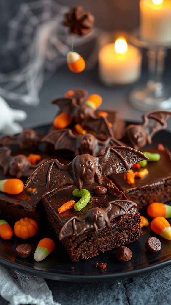 chocolate bat brownie decor