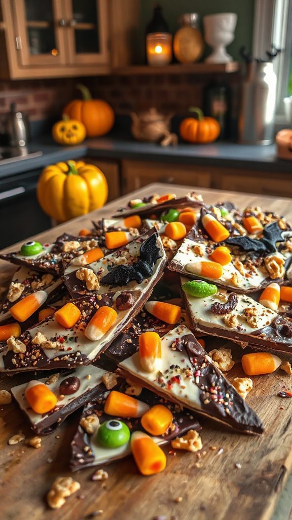 chocolate candy corn bark