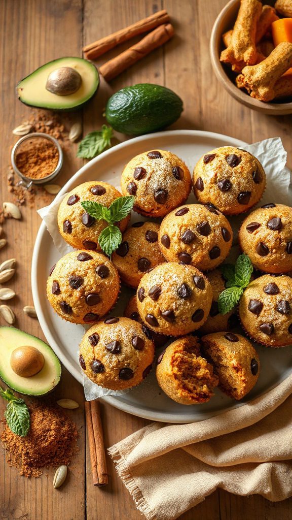 chocolate chip avocado muffins