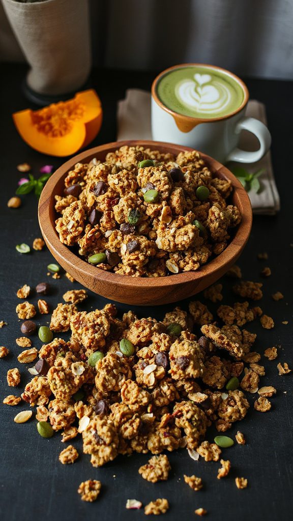 chocolate chip matcha granola