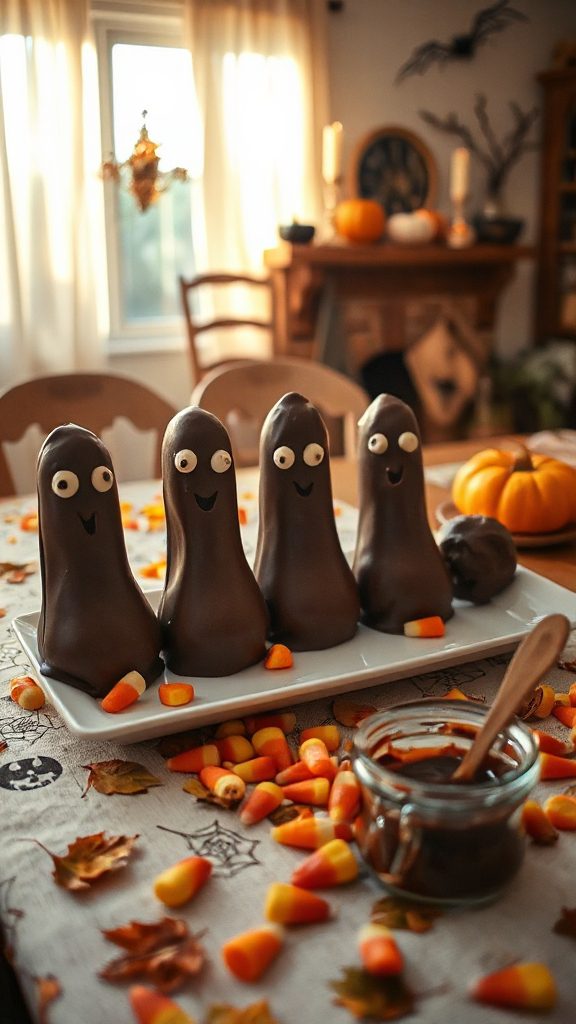 chocolate covered halloween bananas