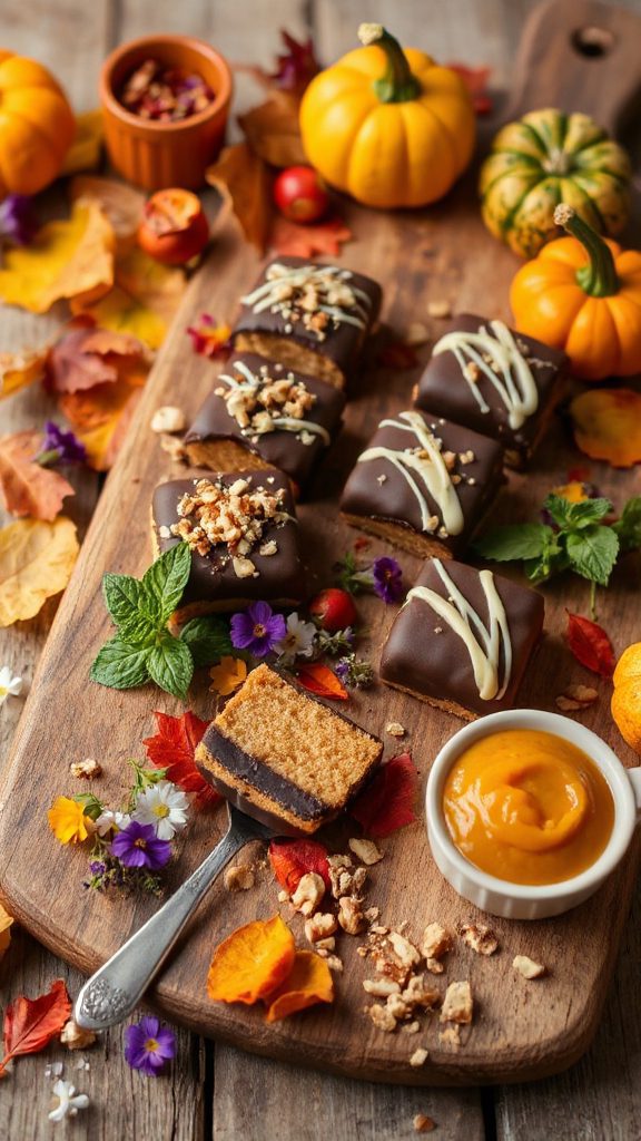 chocolate dipped pumpkin tempeh bites