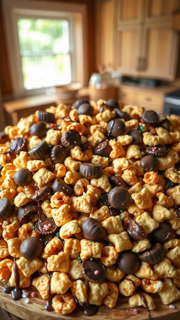 chocolate peanut butter snack mix